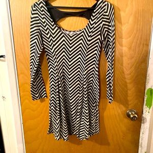 Black and white chevron little dress